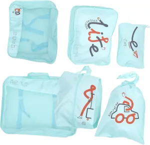 1 Set Polyester Travel Packing Belt Travel Pouches for Suitcase Organizing Sky-blue Travel Organizer Bags Garment Duffle Bags for Travel