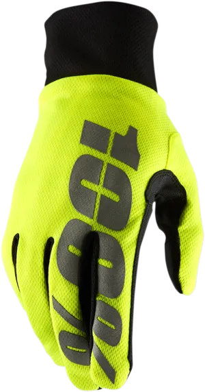 100% Hydromatic Waterproof Gloves - Fluo Yellow - Small 10017-00005
