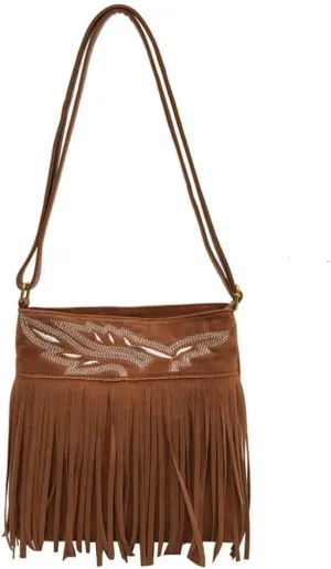1pcs Women Fringe Hippie Cross body Bag Faux Suede Shoulder Bag Hobo Tassel Messenger Bag fringe bags for women
