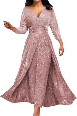 2 Piece Jumpsuit Mother of The Bride Dresses Pant Suits for Wedding Guest Groom Dress Formal Outfit Sets with Overskirt