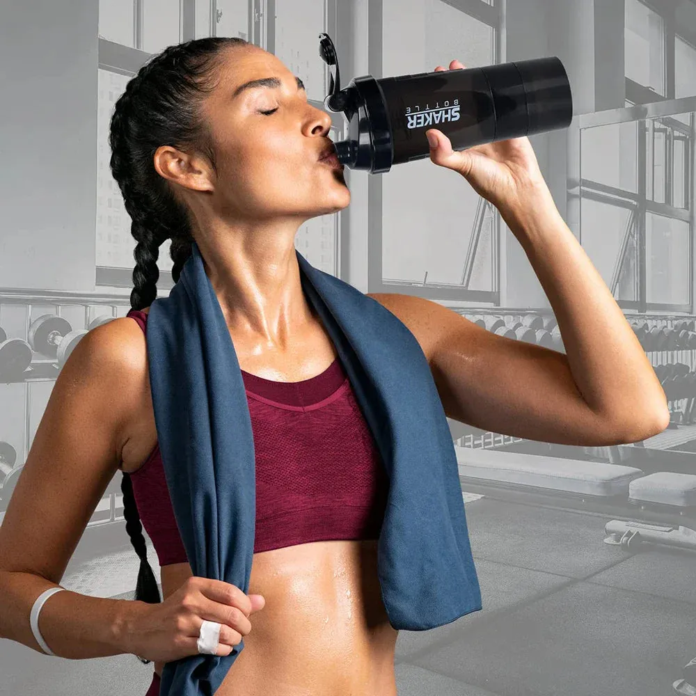 3 Layer Protein Shaker Bottle for Building Muscle