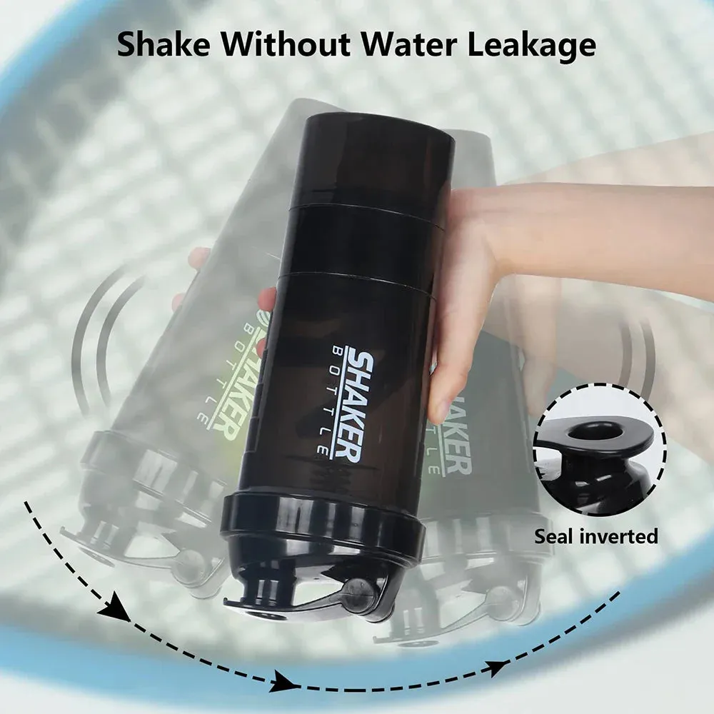 3 Layer Protein Shaker Bottle for Building Muscle