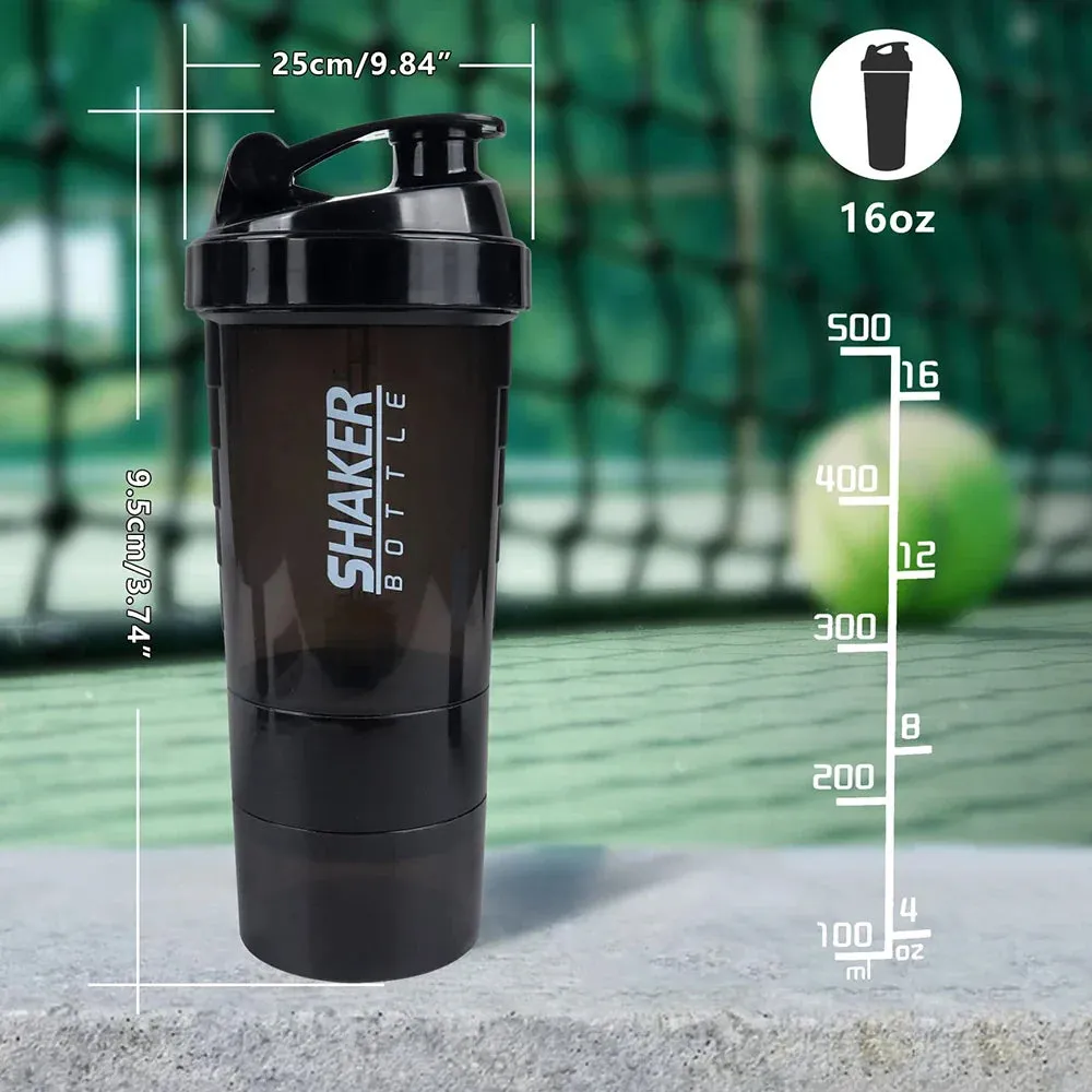 3 Layer Protein Shaker Bottle for Building Muscle