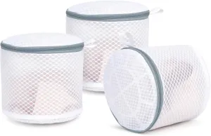 3 Pack Mesh Laundry Bags for Delicates, Mesh Bra Bags with Hanging Loop, 6 x 7 Inches Lingerie Bags for Laundry