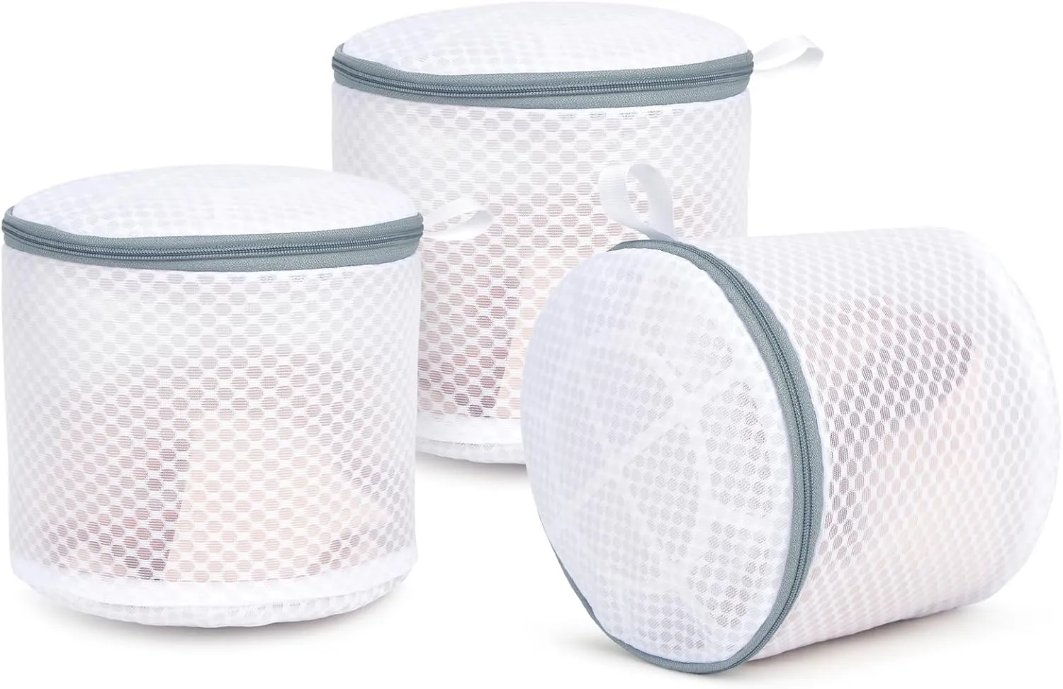 3 Pack Mesh Laundry Bags for Delicates, Mesh Bra Bags with Hanging Loop, 6 x 7 Inches Lingerie Bags for Laundry