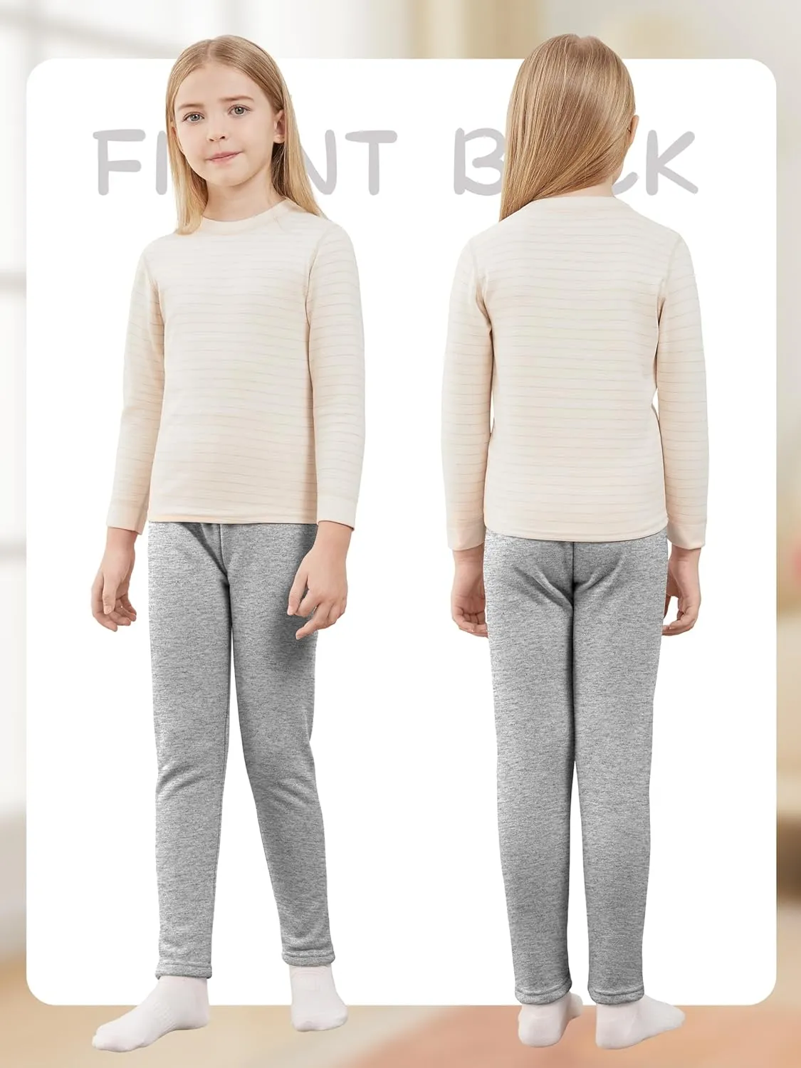 4 Pack Girls Fleece Lined Leggings Cotton Kids Winter Warm Leggings Thick Thermal Tights Pants