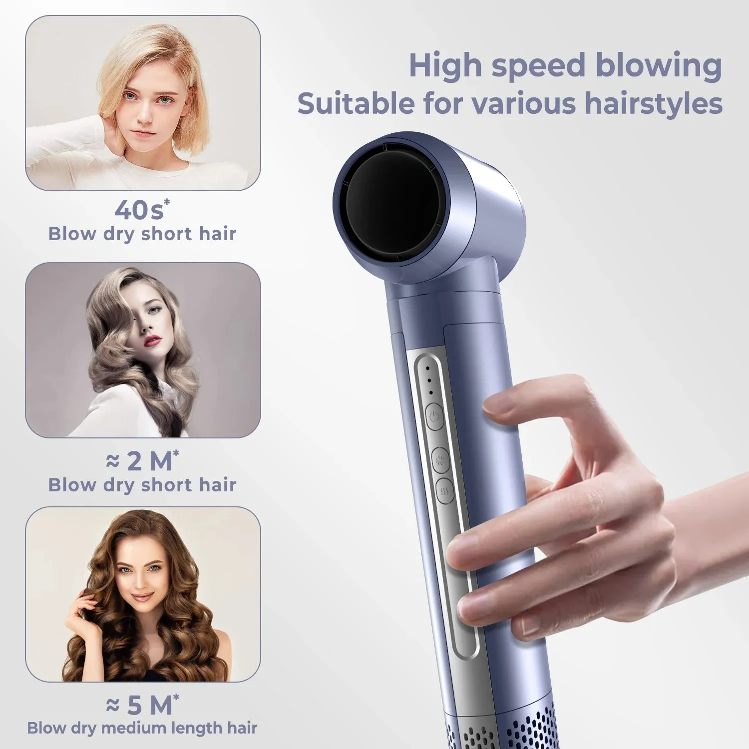 6-in-1 Detachable Hair Dryer Brush & Styling Tool – High-Speed Ionic Blow Dryer & Curle