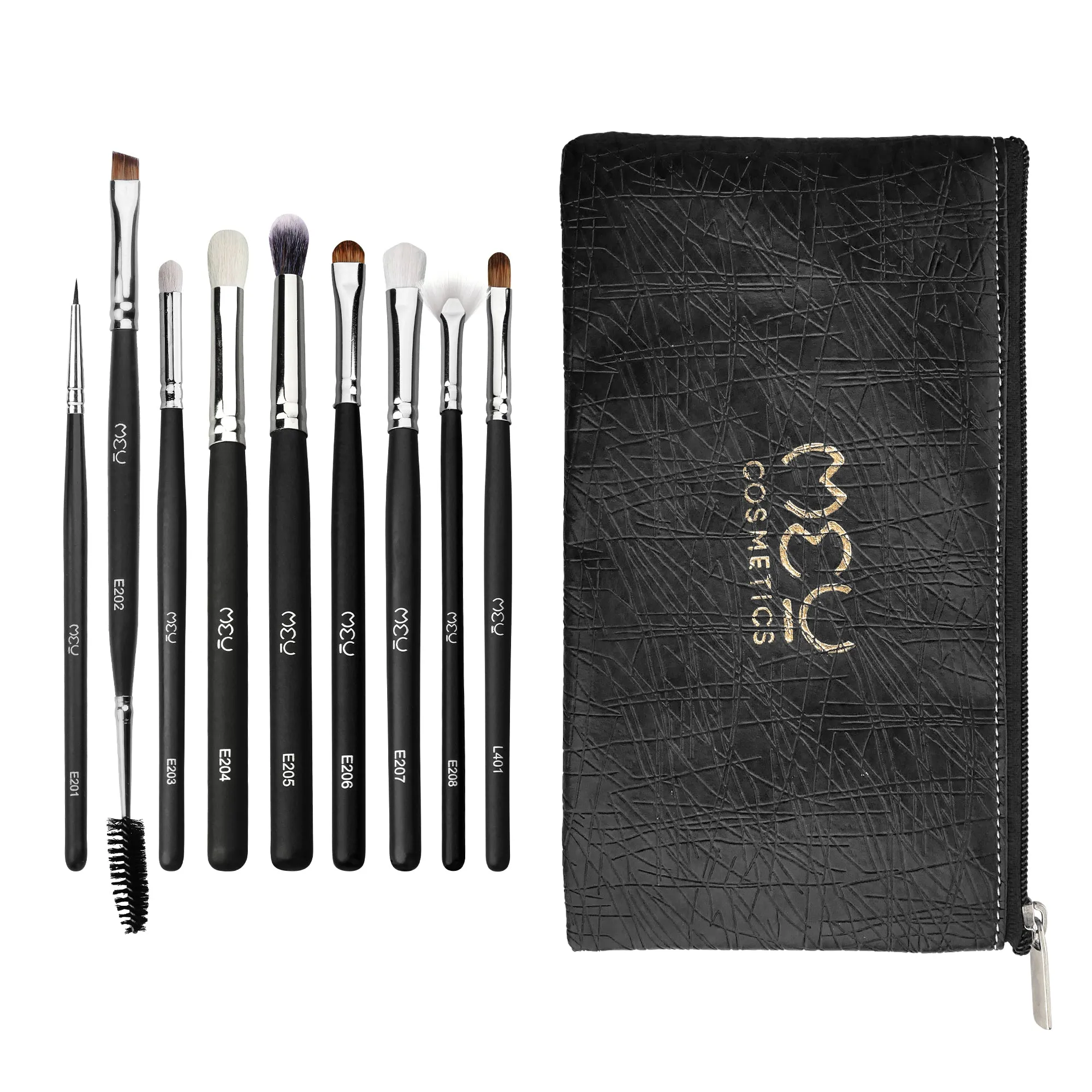 9 Pcs Professional Eye Brush Set With Pouch