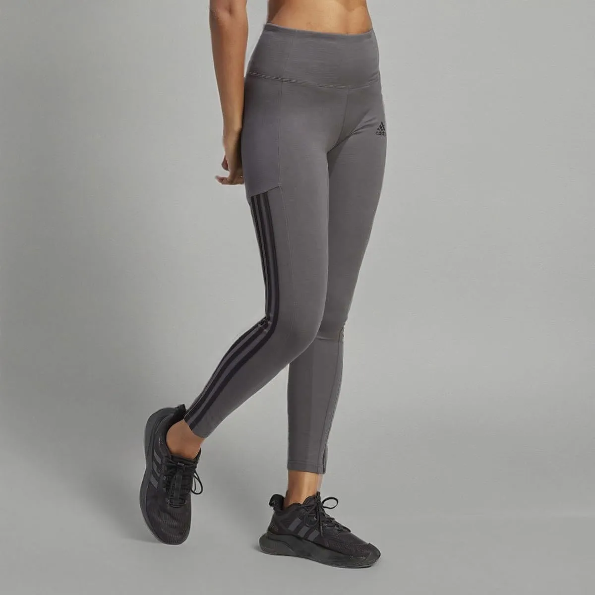 adidas Leggings for Women - Cotton Leggings - Black Leggings - High Waisted - 7/8 Length