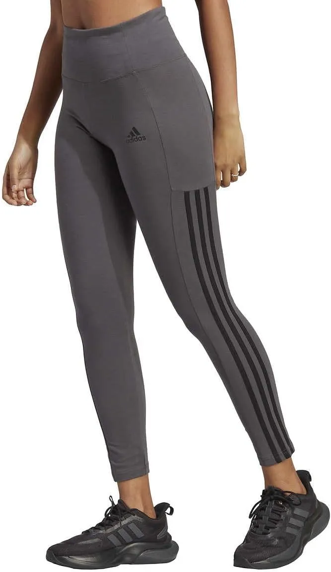 adidas Leggings for Women - Cotton Leggings - Black Leggings - High Waisted - 7/8 Length