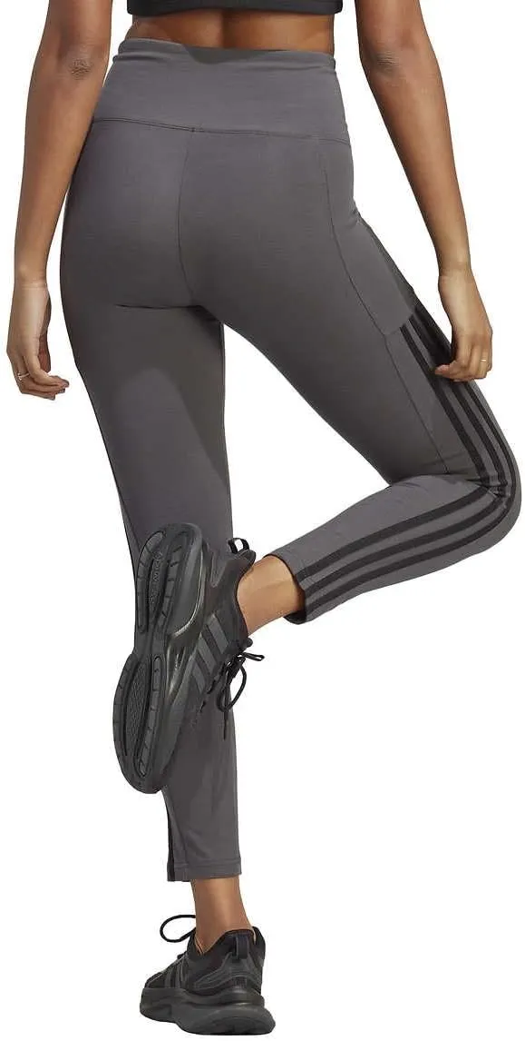 adidas Leggings for Women - Cotton Leggings - Black Leggings - High Waisted - 7/8 Length