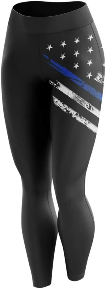 American Flag Leggings for Women | Decorated in The USA | 100% Cotton Yoga Waistband Leggings