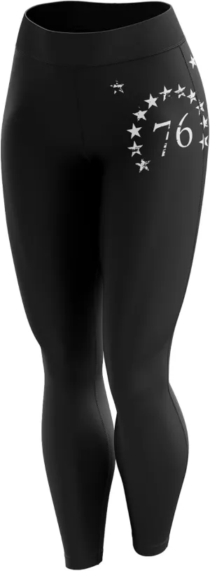 American Flag Leggings for Women | Decorated in The USA | 100% Cotton Yoga Waistband Leggings