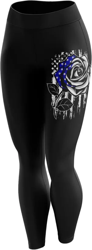 American Flag Leggings for Women | Decorated in The USA | 100% Cotton Yoga Waistband Leggings