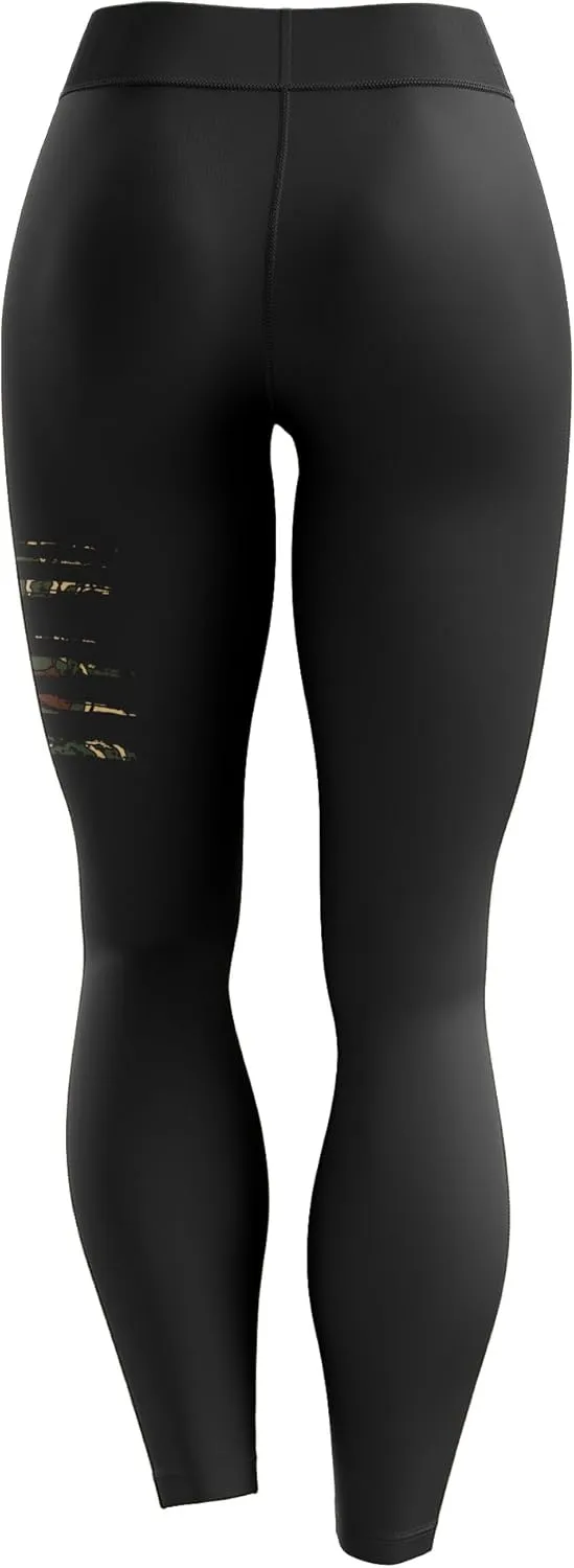 American Flag Leggings for Women | Decorated in The USA | 100% Cotton Yoga Waistband Leggings
