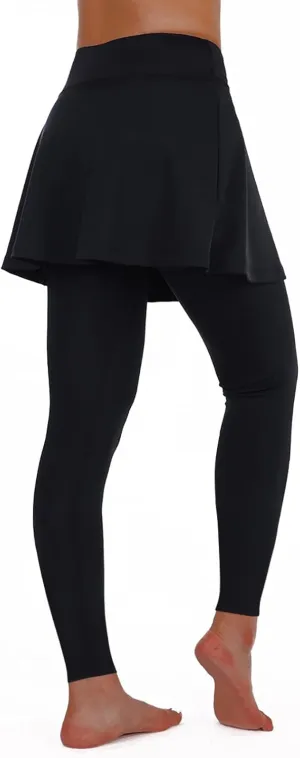 ANIVIVO Women Tennis Skirted Leggings with Pockets, Capris Yoga Leggings with Skirts&Tennis Pickleball Clothing