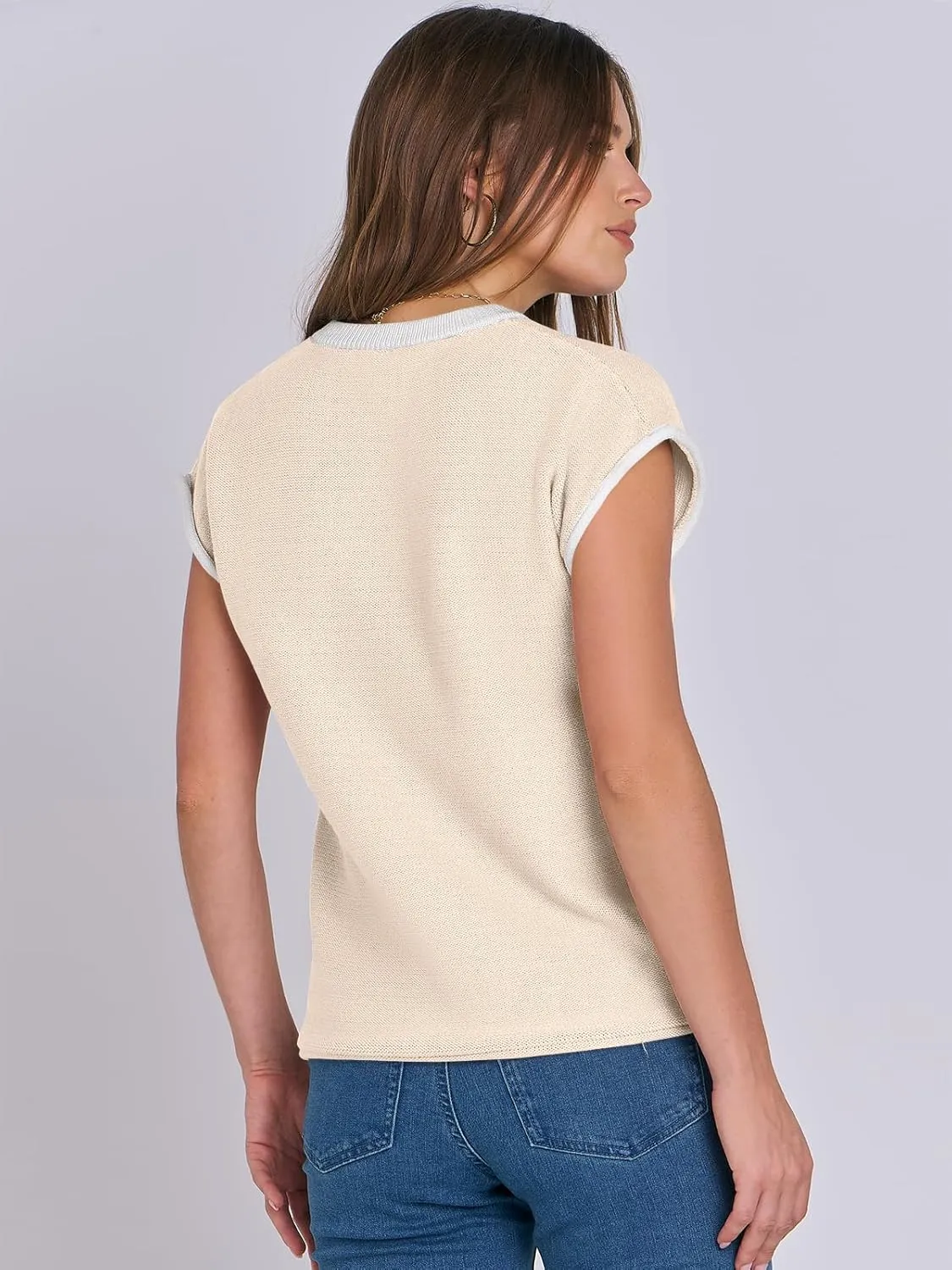 ANRABESS Womens Summer Cap Sleeve Sweater Crewneck Sleeveless Knit Tops Casual Fit Vest 2025 Trendy Tank Top Shirts