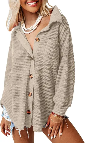 AUTOMET Womens Fall Cothes 2025 Fashion Country Concert Outfits Waffle Knit Shackets Corduroy Jackets Button Down Shirts Tops