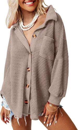 AUTOMET Womens Fall Cothes 2025 Fashion Country Concert Outfits Waffle Knit Shackets Corduroy Jackets Button Down Shirts Tops