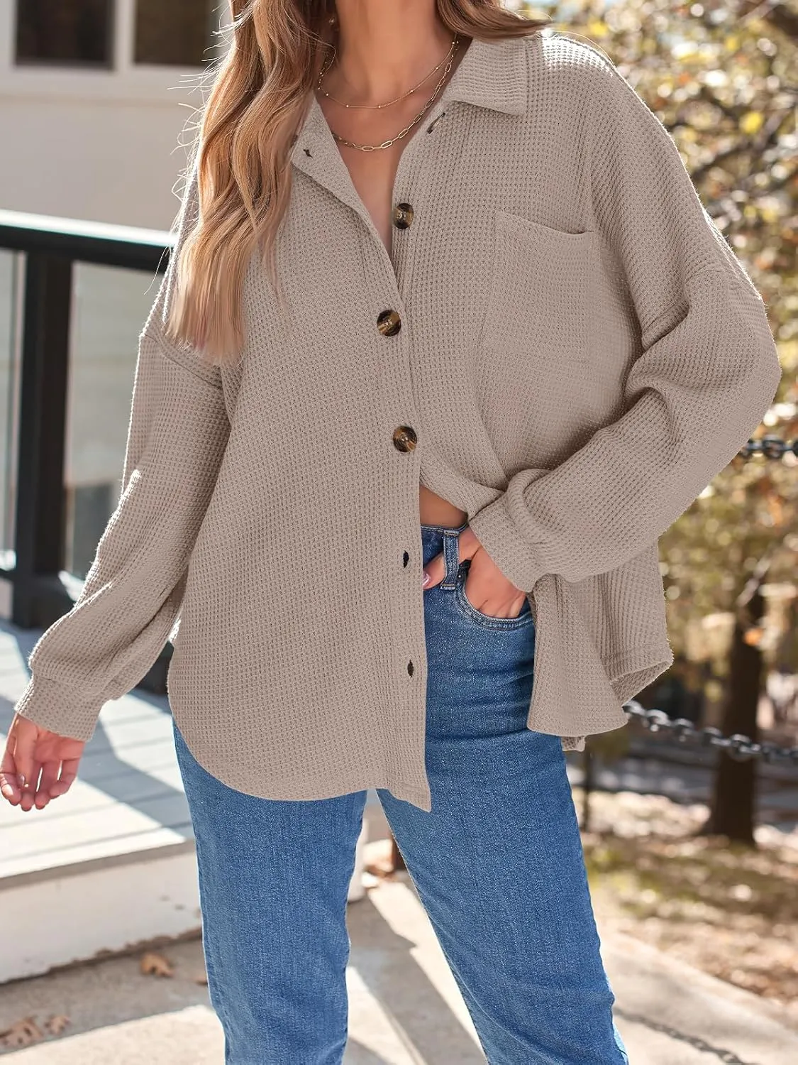 AUTOMET Womens Fall Cothes 2025 Fashion Country Concert Outfits Waffle Knit Shackets Corduroy Jackets Button Down Shirts Tops