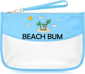 Beach Themed Gifts for Women Friends Adults Blue Makeup Bag with Zipper Birthday Gifts for Beach Lover Cosmetic Travel Organizer Vacation Sun Presents Seaside Travel Gifts