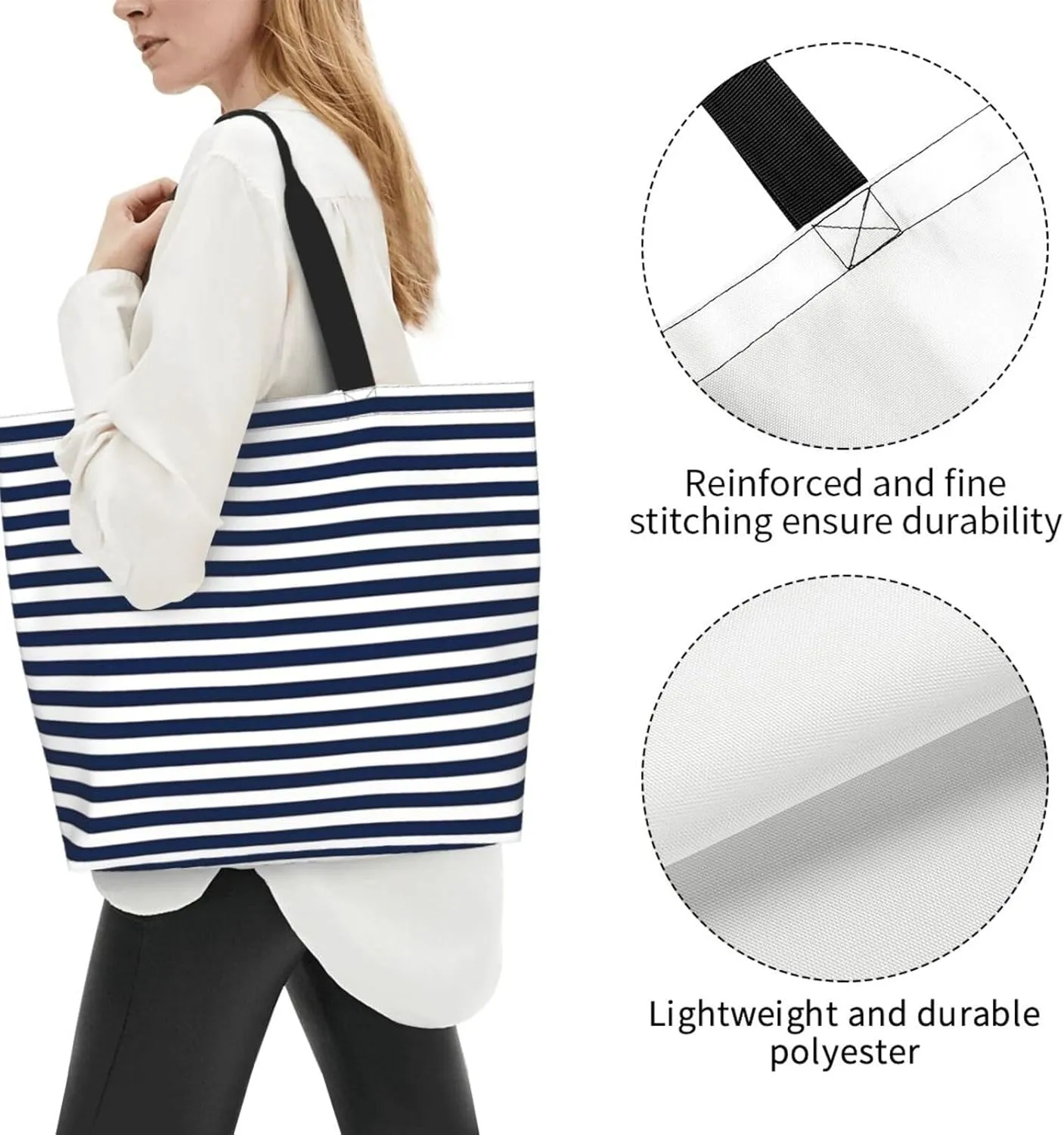 Black and White Great White Shark Women's Tote Bag Large Capacity Single Shoulder Bags Handbag for Shopping Work