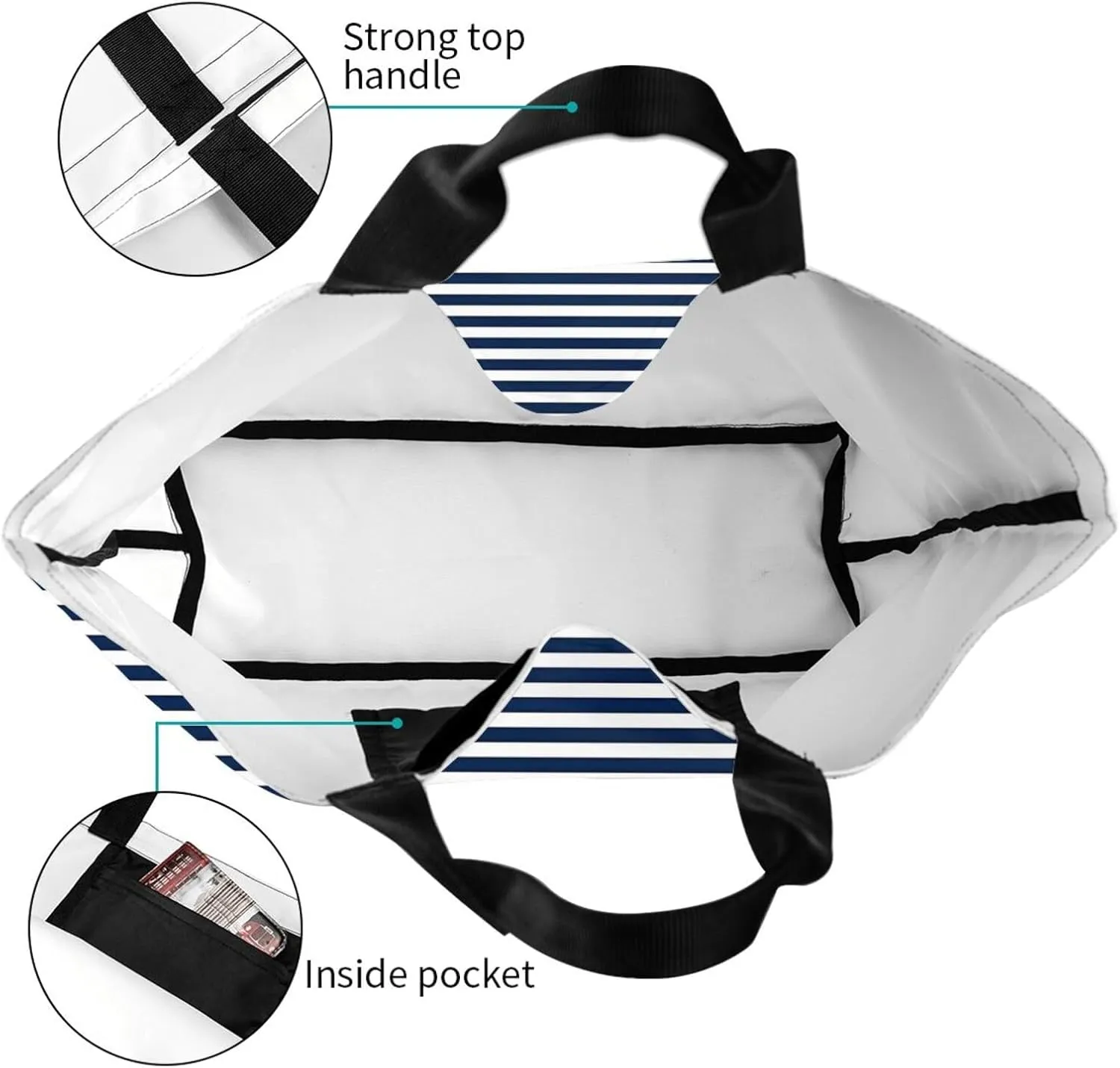 Black and White Great White Shark Women's Tote Bag Large Capacity Single Shoulder Bags Handbag for Shopping Work