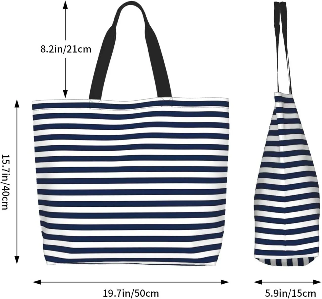 Black and White Great White Shark Women's Tote Bag Large Capacity Single Shoulder Bags Handbag for Shopping Work