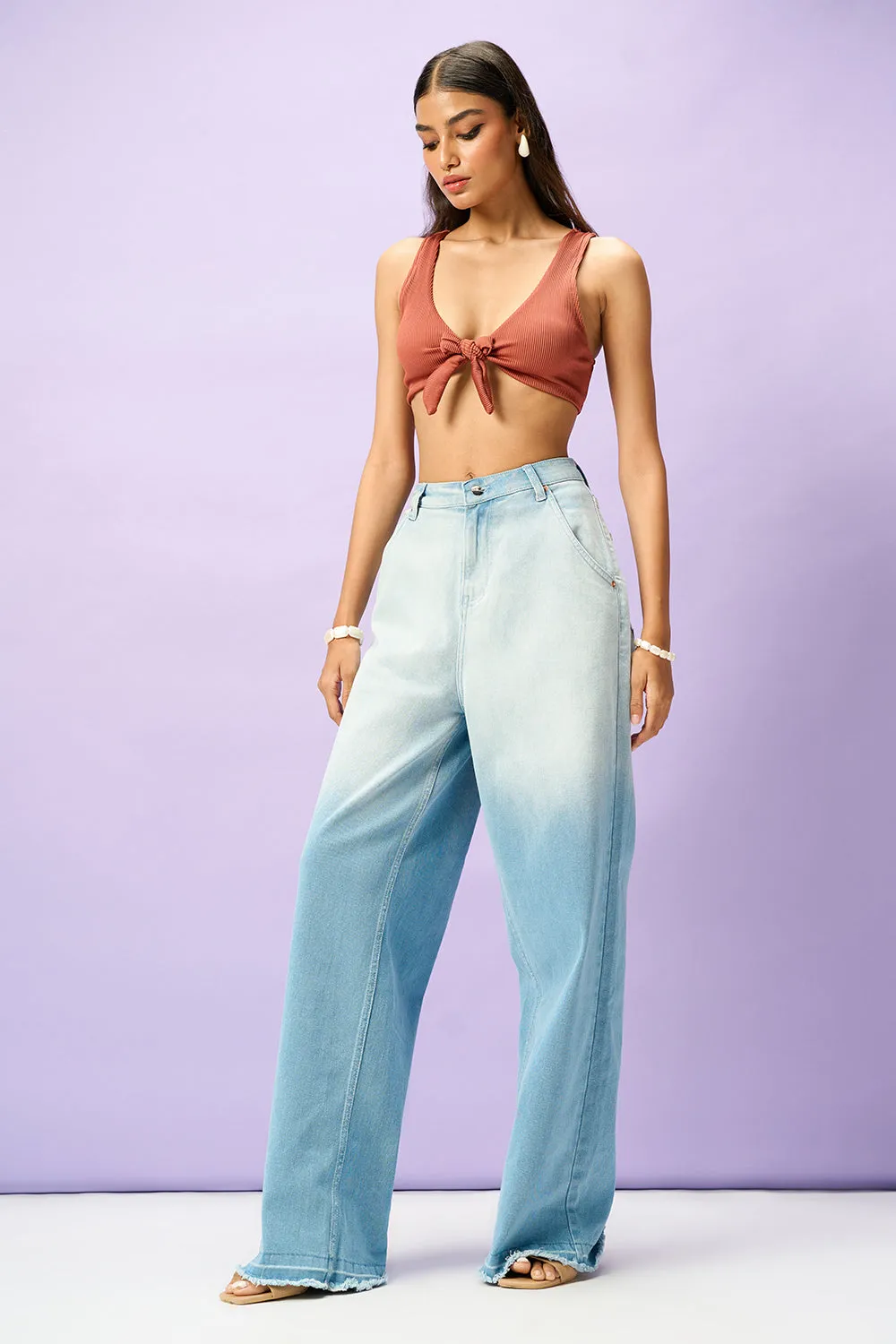 Blue Depths Ombre Wide Leg Jeans