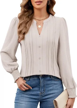 BMJL Womens Dressy Casual Blouses Business Casual Work Tops Long Sleeve Shirts 2024 Fall Outfits