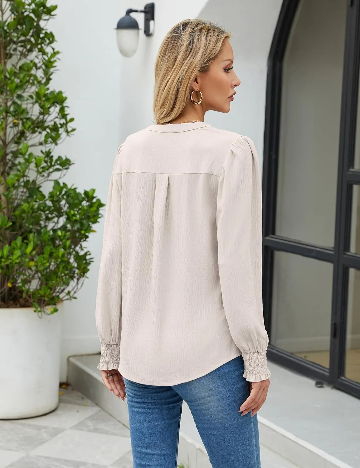 BMJL Womens Dressy Casual Blouses Business Casual Work Tops Long Sleeve Shirts 2024 Fall Outfits