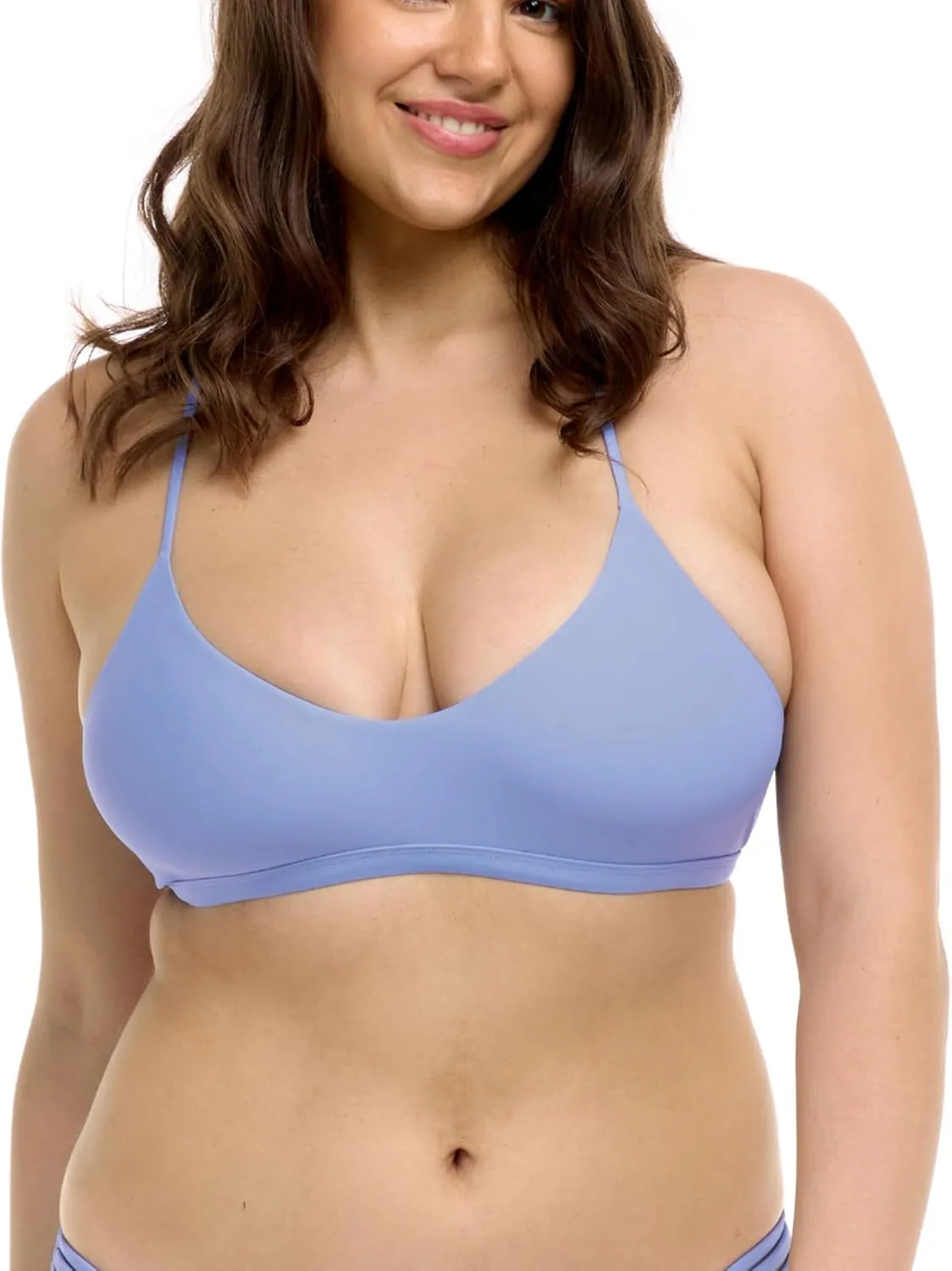 Body Glove Women's Standard Smoothies Ruth Solid Fixed Triangle Bikini Top with Adjustable Tie Back Detail