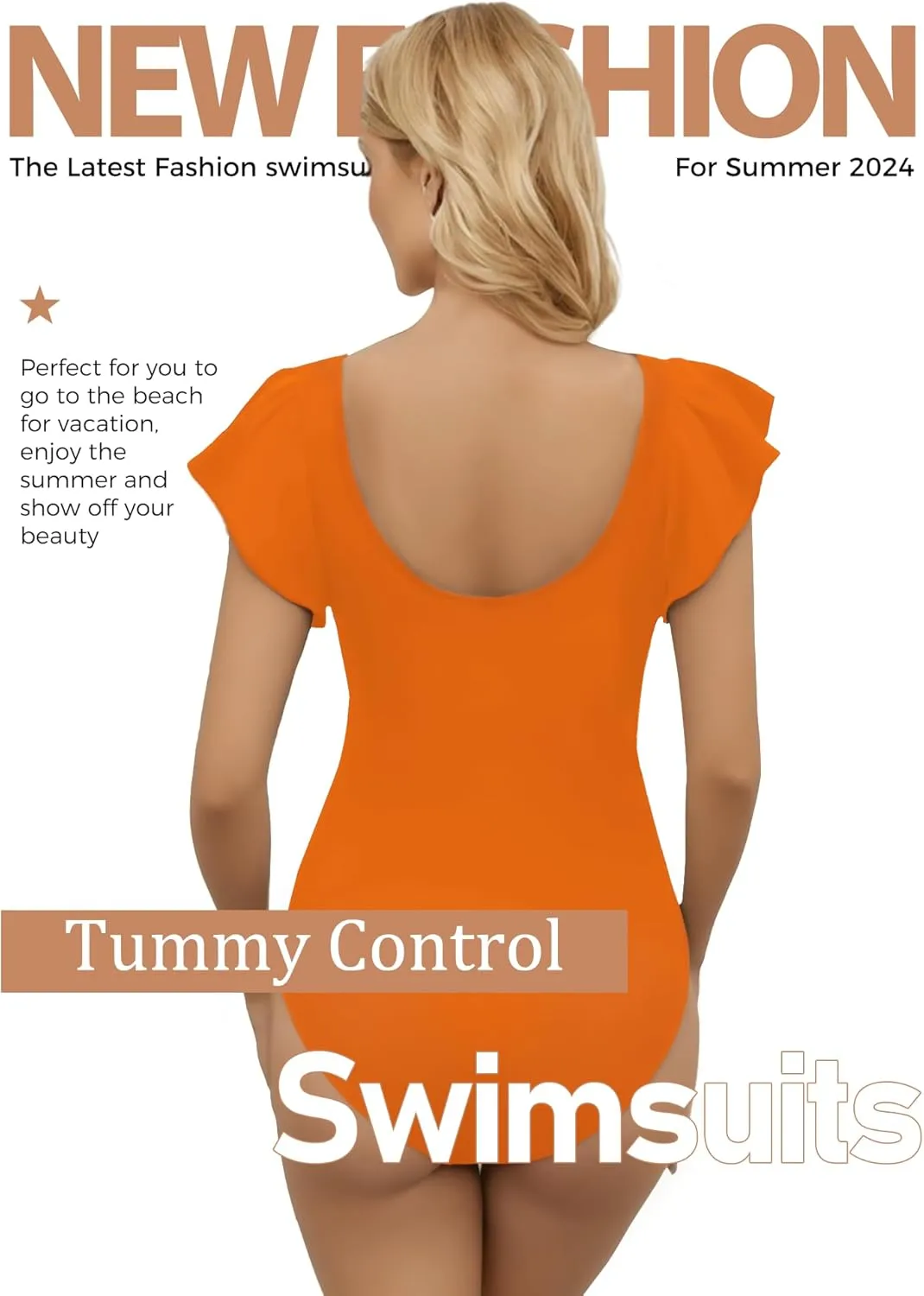 Buauty Womens One Piece Swimsuits Tummy Control Bathing Suits Deep V Lace Neckline Ruffle Swimwear Women 2025