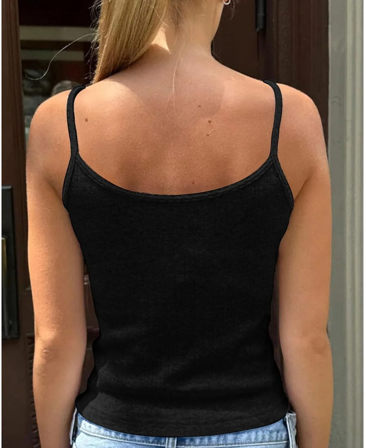 Camisole with Bowtie Front Womens Slim Fit Crop Tops Vintage Spaghetti Strap Camisole Tank Tops