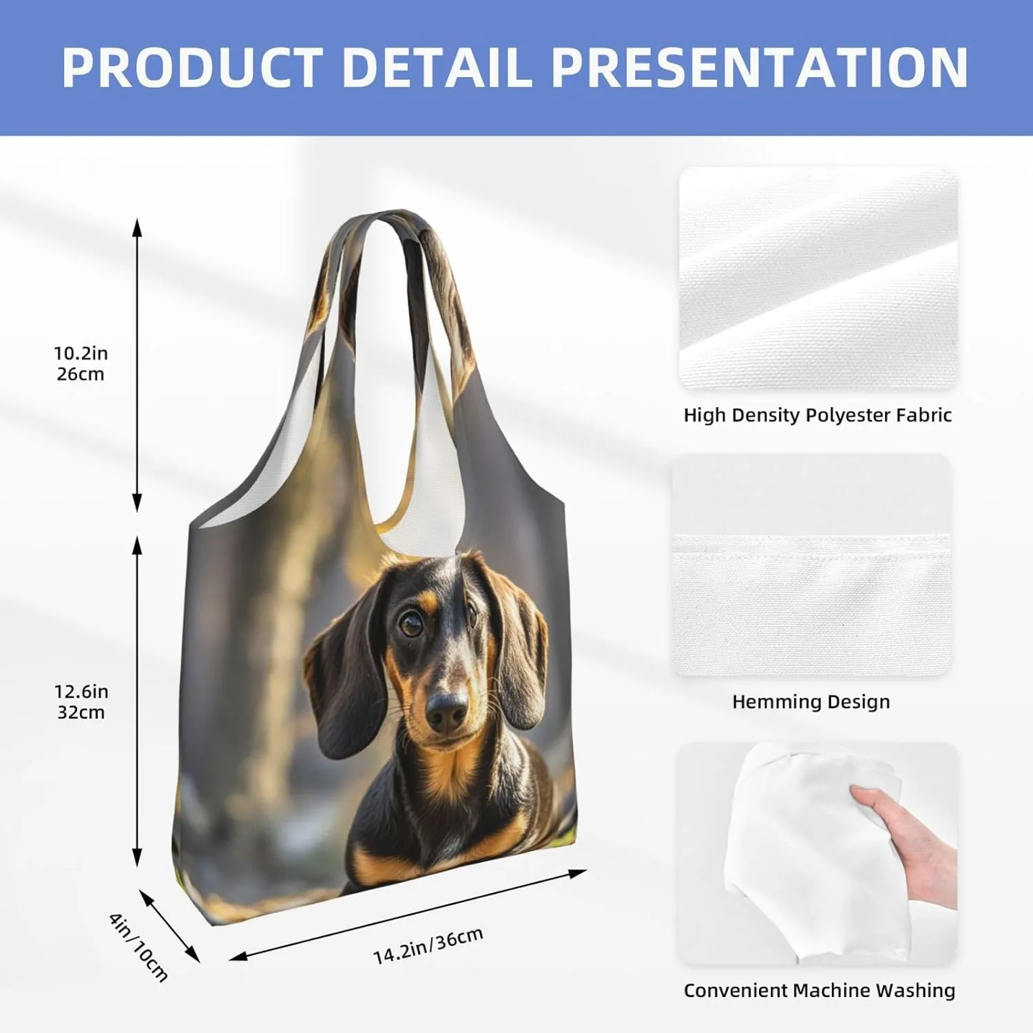 Canvas Tote Bag Reusable Grocery Bags Lightweight Handbag Cute Black Pug Dog Tote Bag for Shopping Cloth Bags