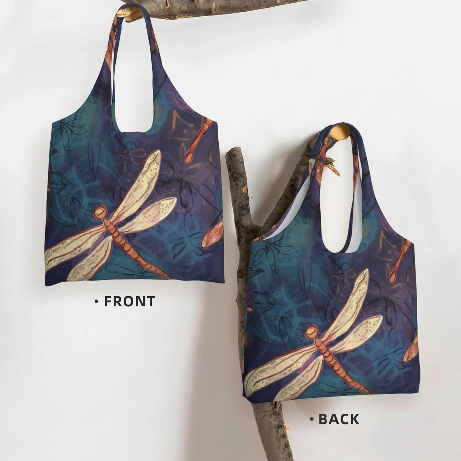 Canvas Tote Bag Reusable Grocery Bags Lightweight Handbag Loon Birds Tote Bag for Shopping Cloth Bags