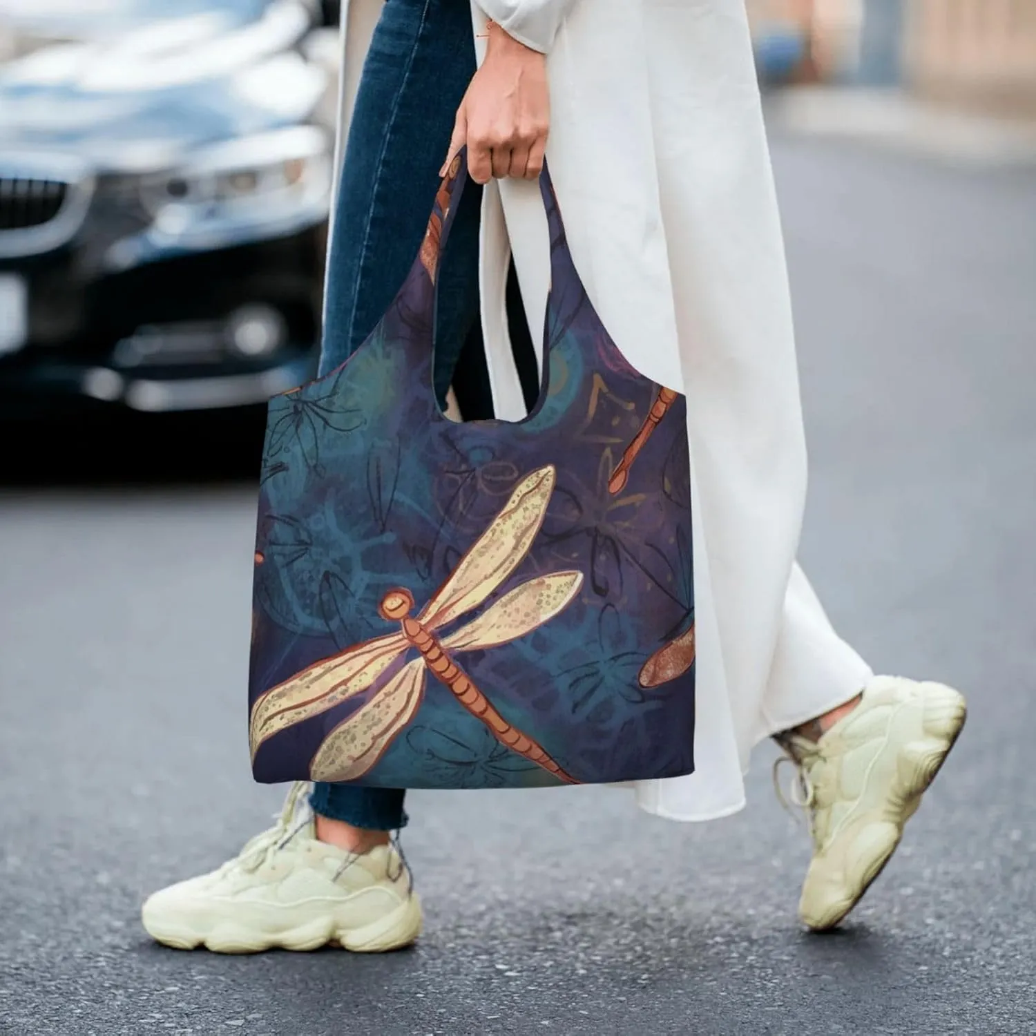 Canvas Tote Bag Reusable Grocery Bags Lightweight Handbag Loon Birds Tote Bag for Shopping Cloth Bags