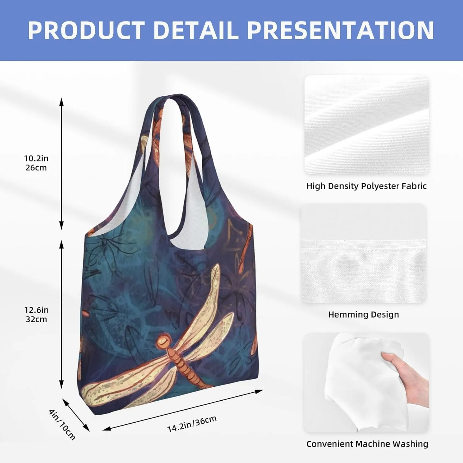 Canvas Tote Bag Reusable Grocery Bags Lightweight Handbag Loon Birds Tote Bag for Shopping Cloth Bags