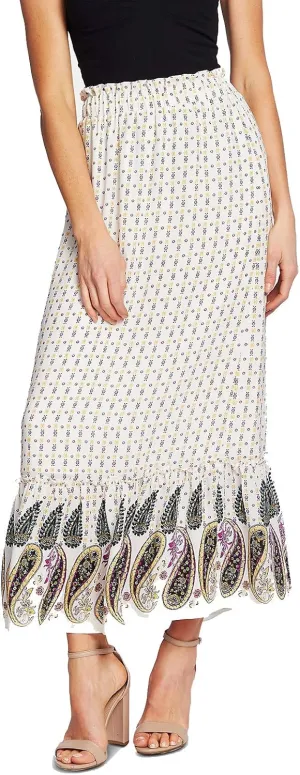 CeCe Paisley-Print Maxi Skirt