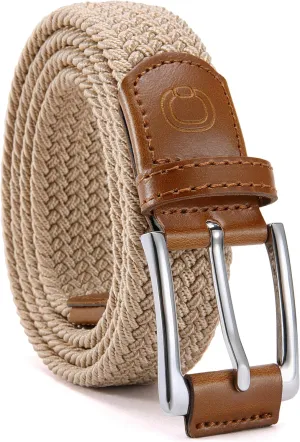 CHAOREN Golf Belts for Men - 1 3/8" Elastic Braided Stretch Mens Belts Casual - Fit Golf Pants Jeans Shorts