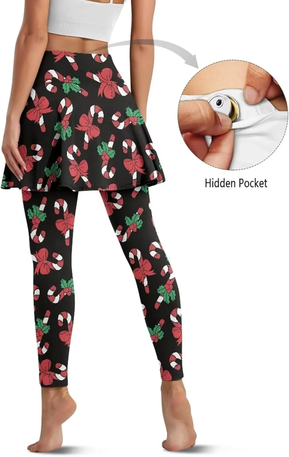 Christmas Skirted Leggings for Women Tennis Skirt with Leggings Plus Size Golf Yoga Skorts Pants Clothes
