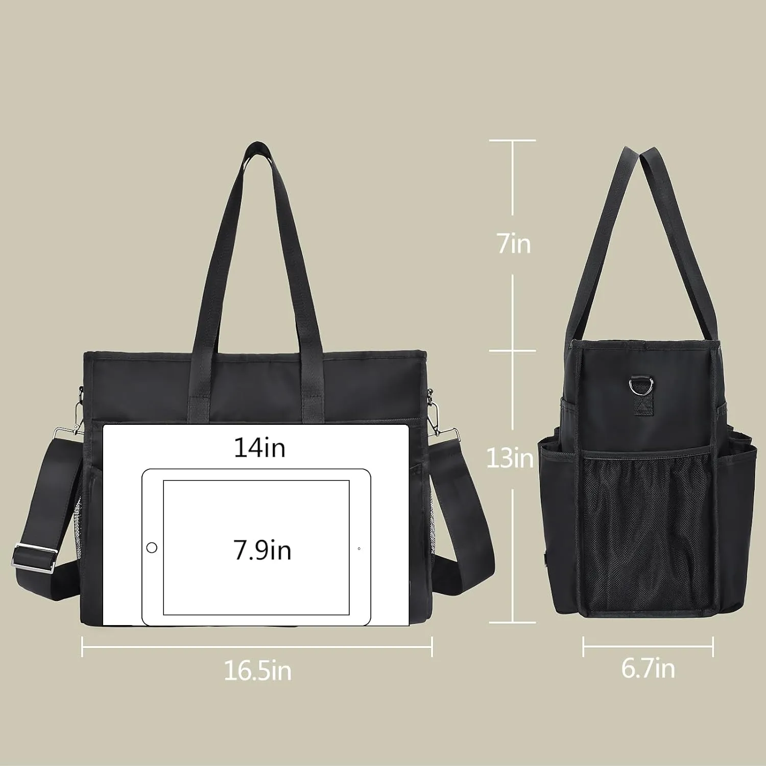 CLOUDMUSIC Large Tote Bag For Women Travel Nurse Teacher Work Waterpoof With Zipper Utility Everything Bags