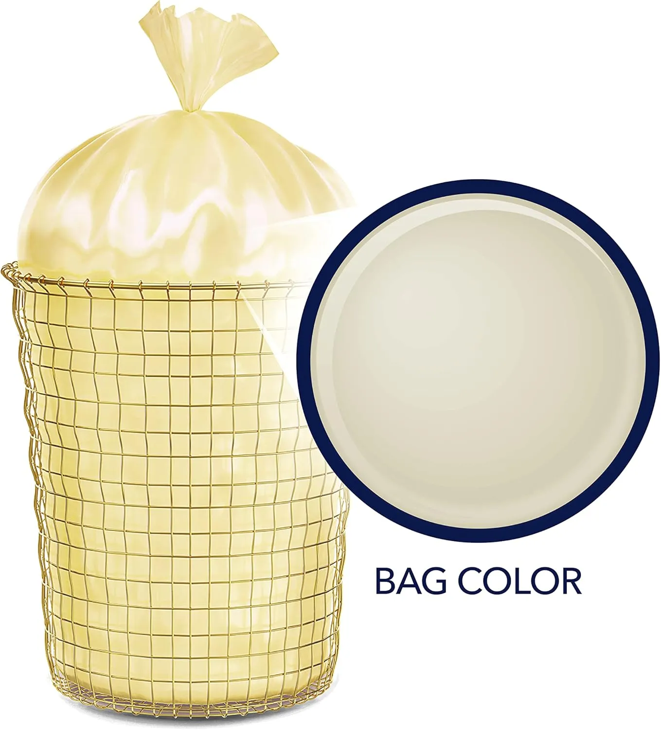 Color Scents Medium Trash Bags - 8 Gallon, 40 Bags (1 Pack of 40 Count), Twist Tie - Ivory Bag in Vanilla Flower Scent with Microban