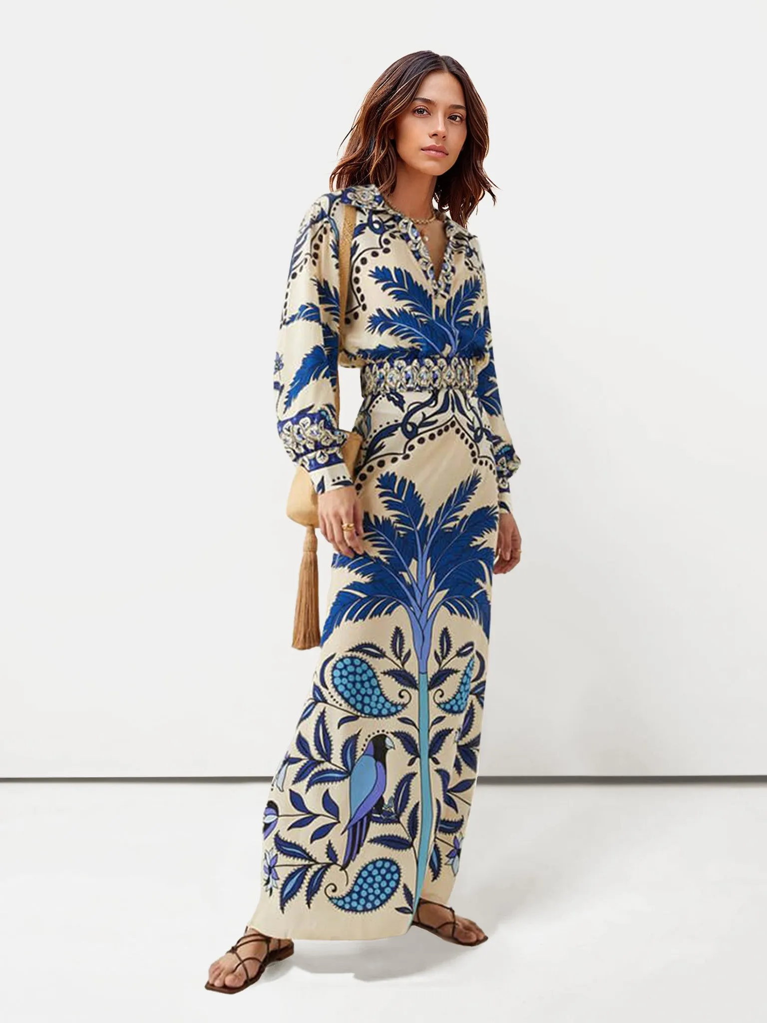 Colorful Printed Maxi Dress