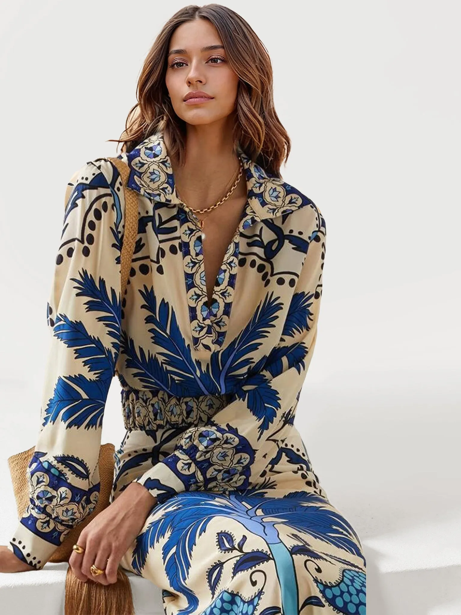 Colorful Printed Maxi Dress