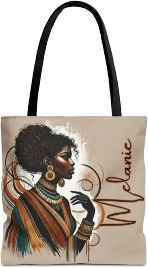 Customizable Tote Bags for Women-Aesthetic African American Style, Personalized & Custom Name or Text Tote