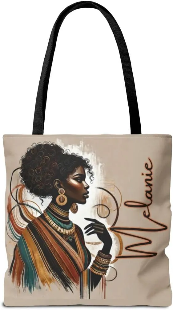 Customizable Tote Bags for Women-Aesthetic African American Style, Personalized & Custom Name or Text Tote