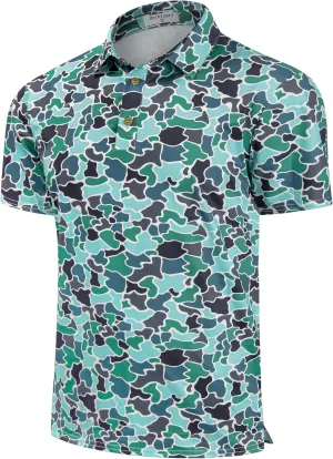 Derminpro Mens Camo Golf Shirts Moisture Wicking Short/Long Sleeve Dry Fit Golf Polos