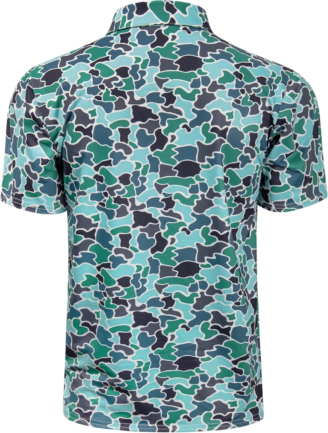 Derminpro Mens Camo Golf Shirts Moisture Wicking Short/Long Sleeve Dry Fit Golf Polos