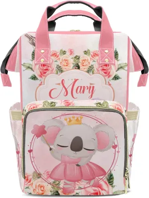 Diaper Bags Dancing Koala Tote Bags Backpack with Name Mommy Nursing Bags Gifts for Women Men